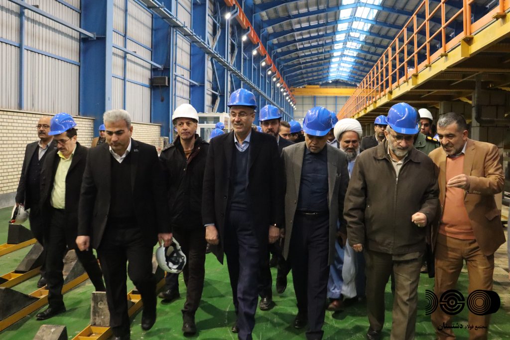 بازدید دبیر ستاد تسهیل و رفع موانع تولید کشور از مجتمع فولاد دشتستان